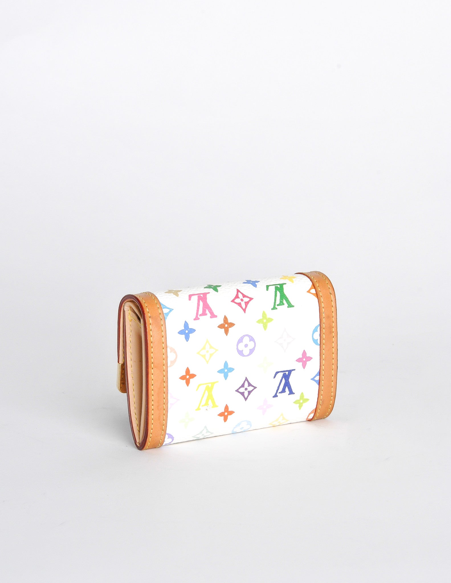 Louis Vuitton White Multicolor Monogram Trifold Wallet - from Amarcord Vintage Fashion