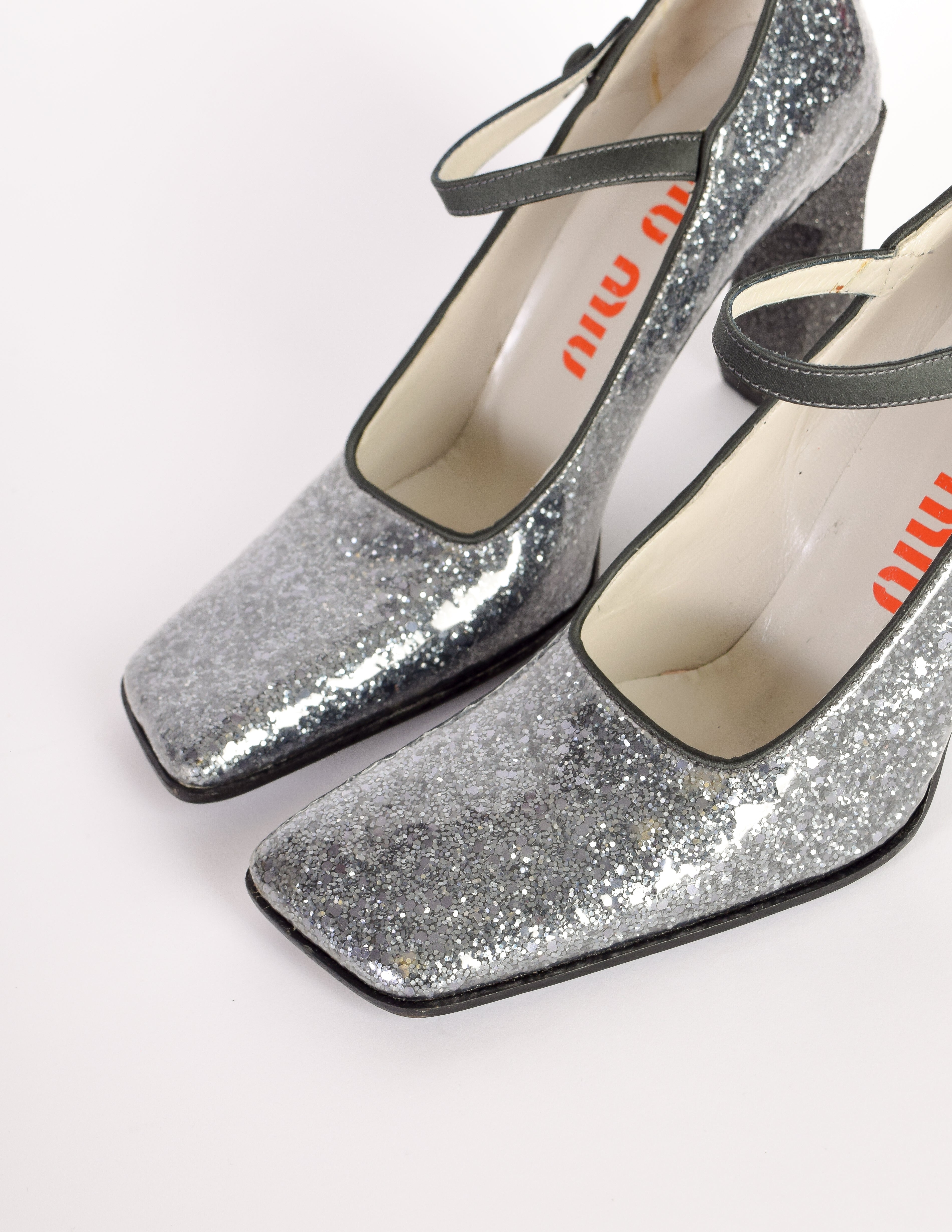 silver glitter mary jane heels