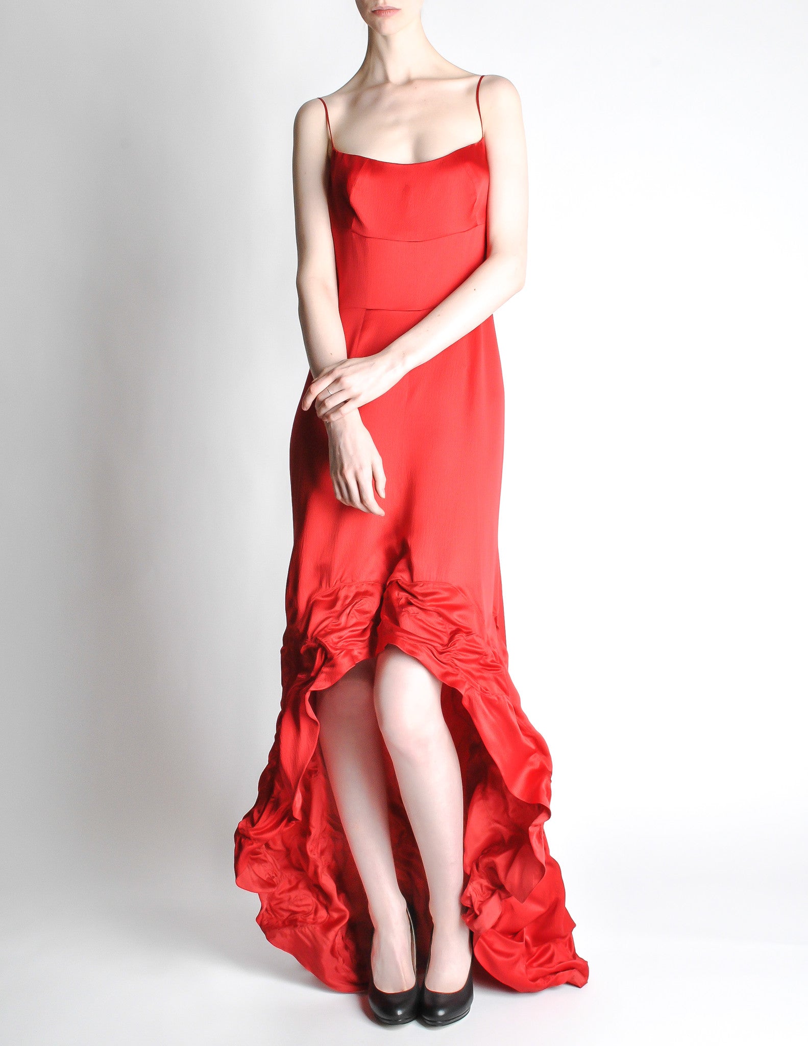 Moschino Vintage Red Silk Hi-Low Train Dress - from Amarcord Vintage ...