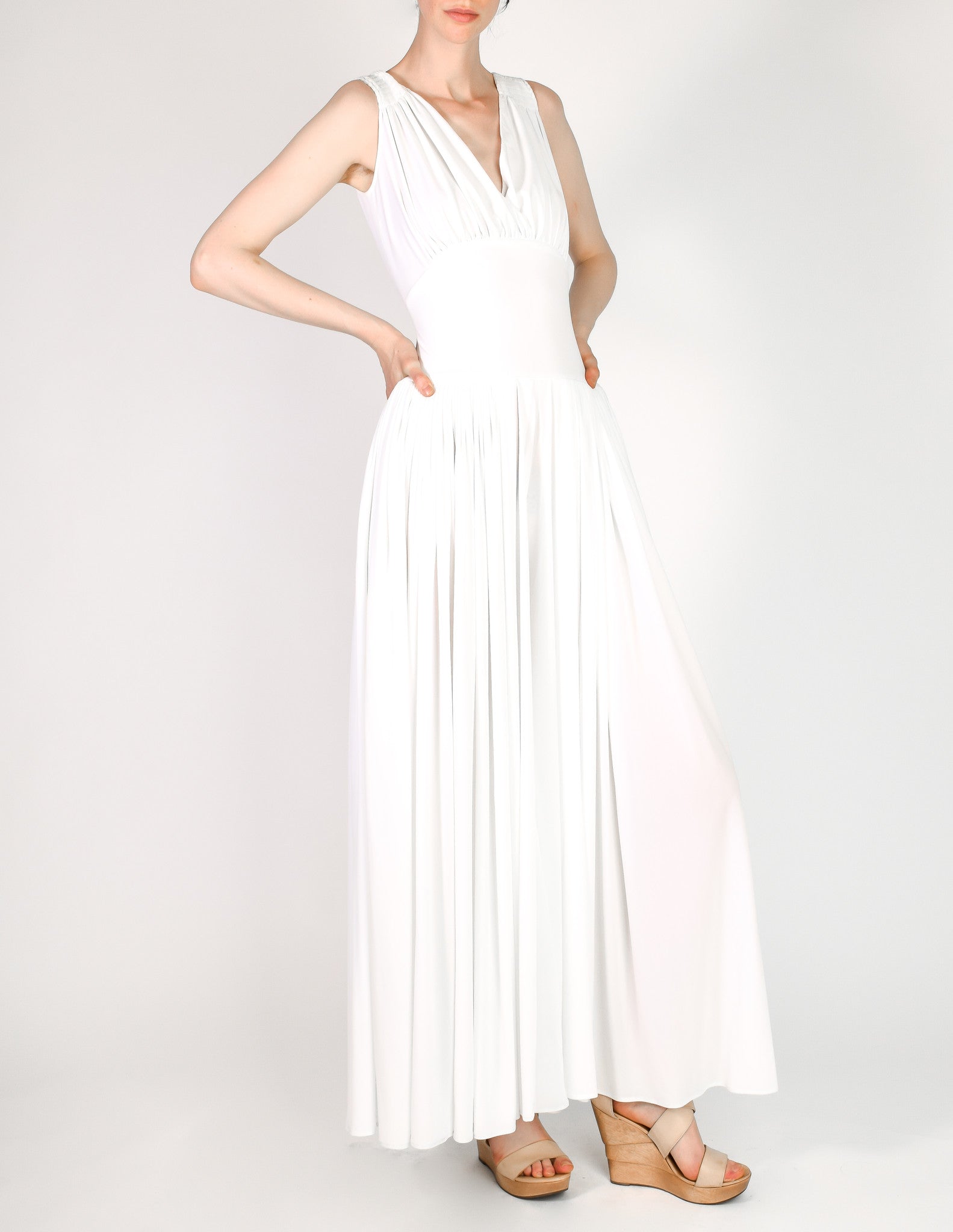 Norma Kamali Vintage White Palazzo Jumpsuit - from Amarcord Vintage Fashion