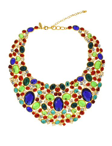 Christian Dior Vintage Shades of Blue Rhinestones Golden Mesh Necklace –  Amarcord Vintage Fashion