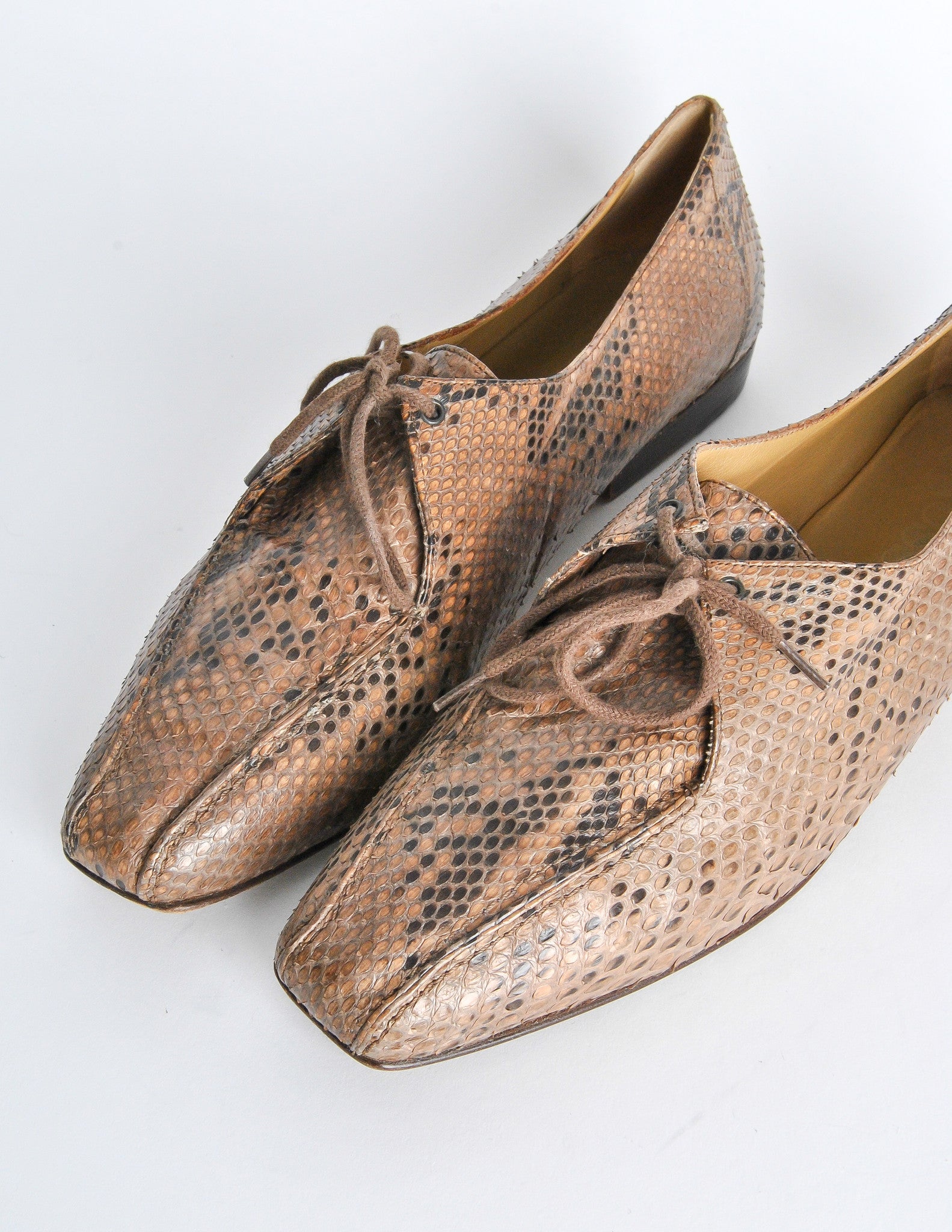 Trussardi Vintage Snakeskin Oxford Shoes - from Amarcord Vintage Fashion