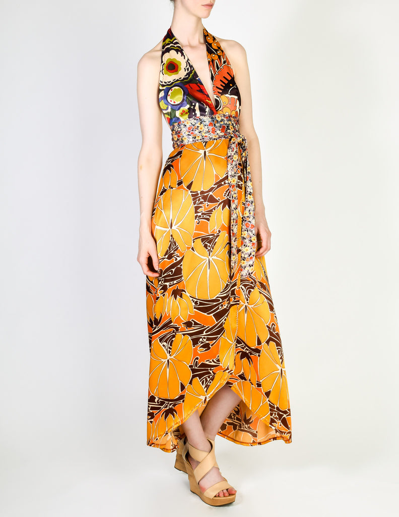 Stephen Burrows Vintage Floral Halter Wrap Dress – Amarcord Vintage Fashion