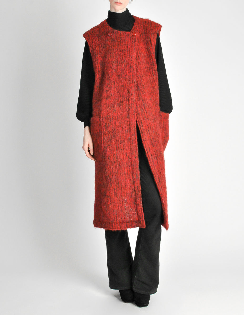 Ted Lapidus Vintage Burnt Red Mohair Maxi Vest – Amarcord Vintage Fashion