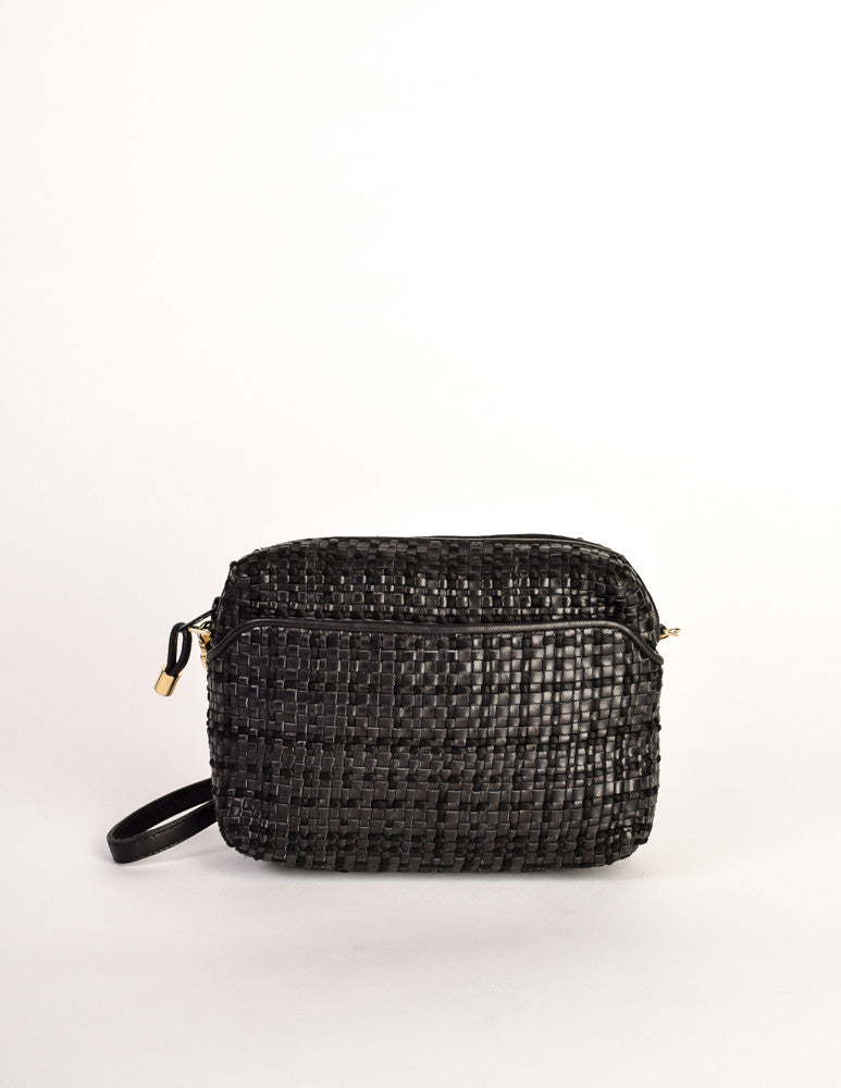 Valentino Vintage Black Woven Leather Crossbody Bag – Amarcord Vintage ...