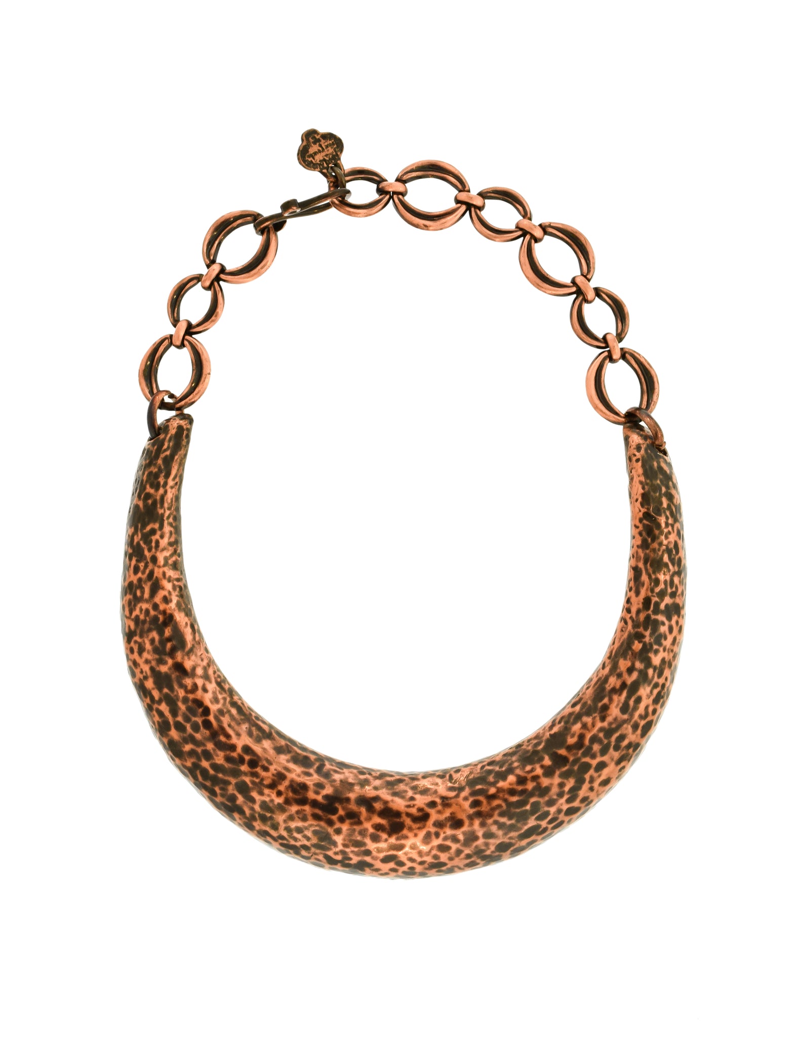 Ysl Vintage Hammered Copper U Shape Choker Necklace Amarcord Vintage Fashion