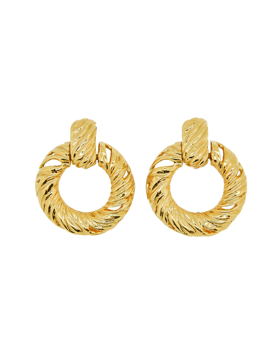 YSL Vintage Gold Dangle Hoop Earrings – Amarcord Vintage Fashion
