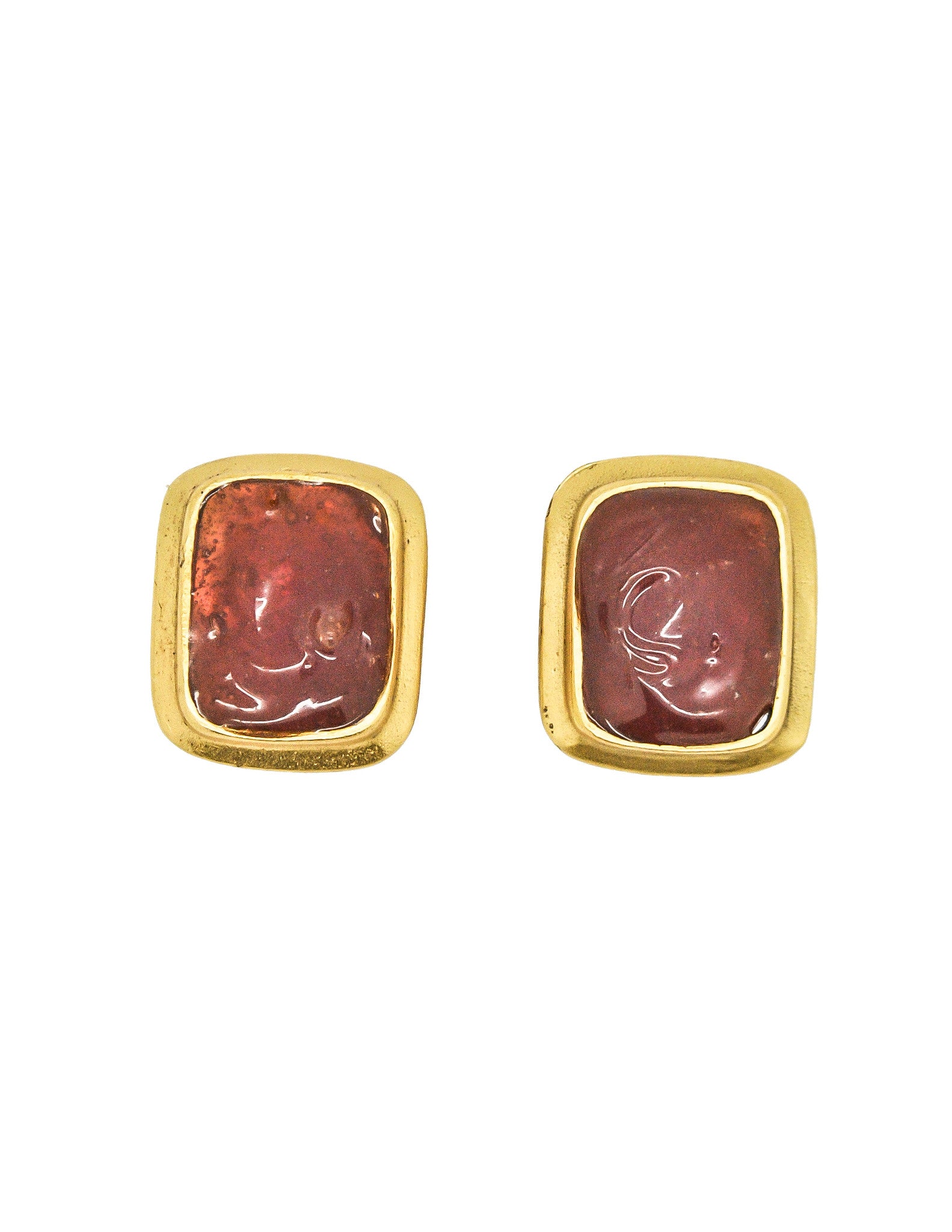 YSL Vintage Gold Resin Earrings – Amarcord Vintage Fashion