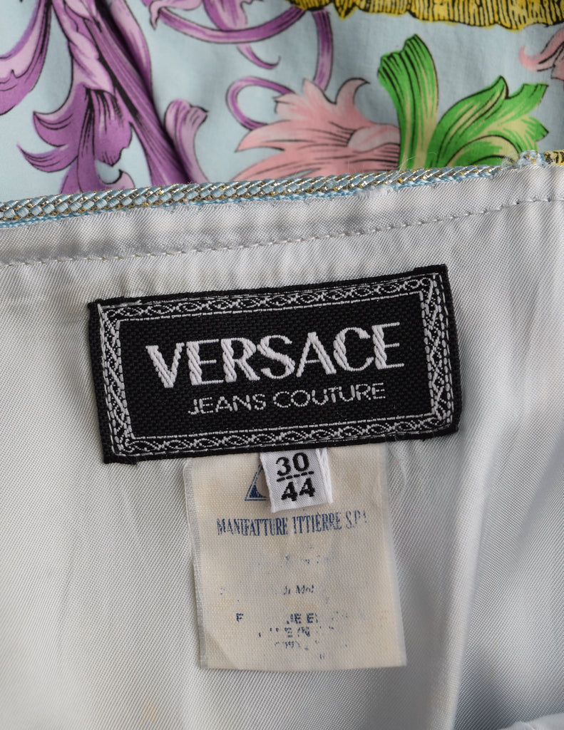 Versace Jeans Couture Vintage 1992 Pastel Baroque Medusa Print Full Sk ...