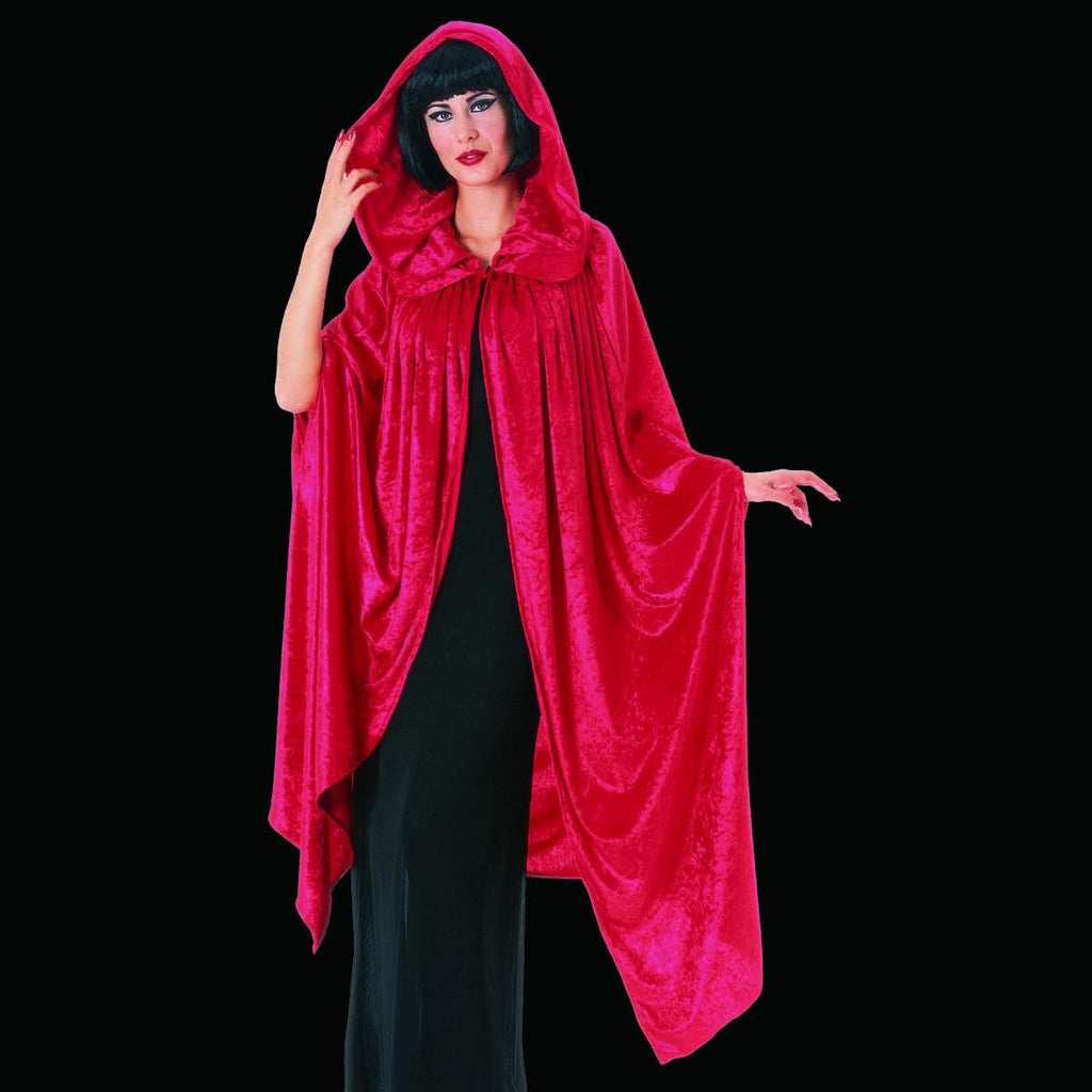 Long Red Velvet Cloak 63