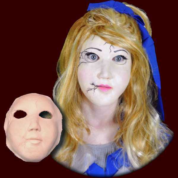 cracked doll makeup mask