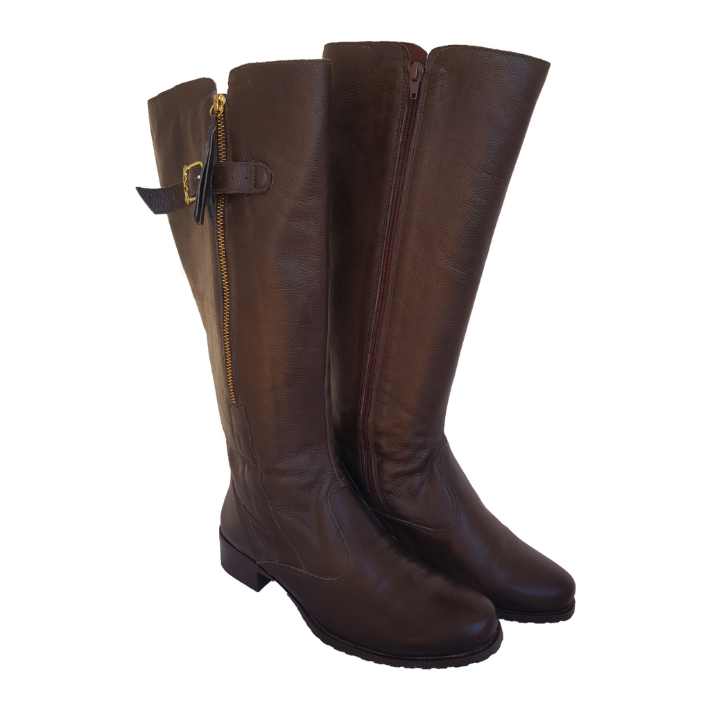 bota cano longo marron