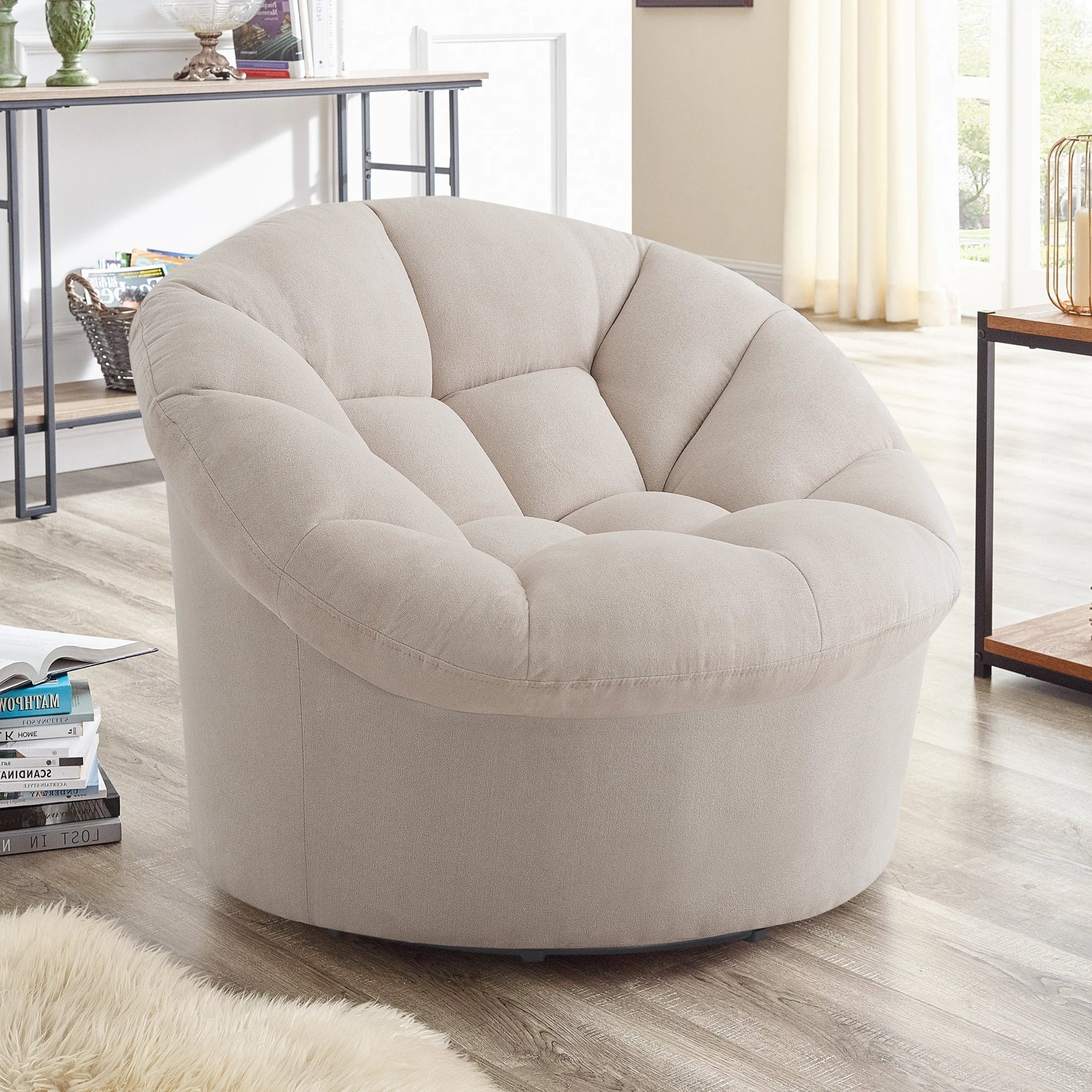 veronica upholstered swivel barrel chair – millbury home