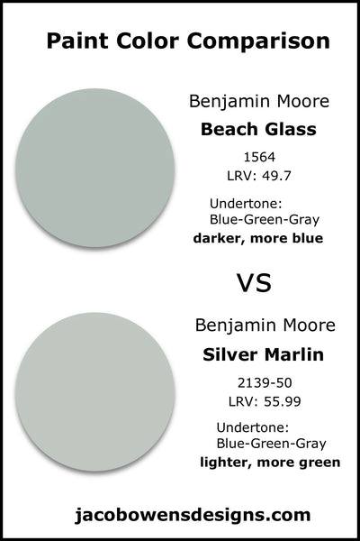 Benjamin Moore Beach Glass vs Benjamin Moore Silver Marlin