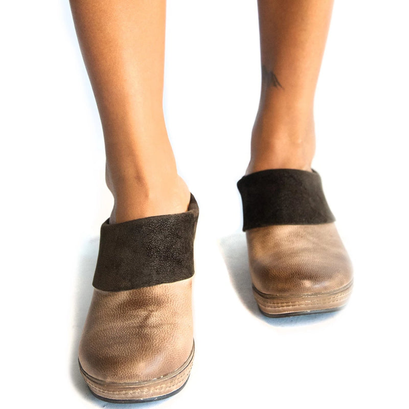 antelope suede mules