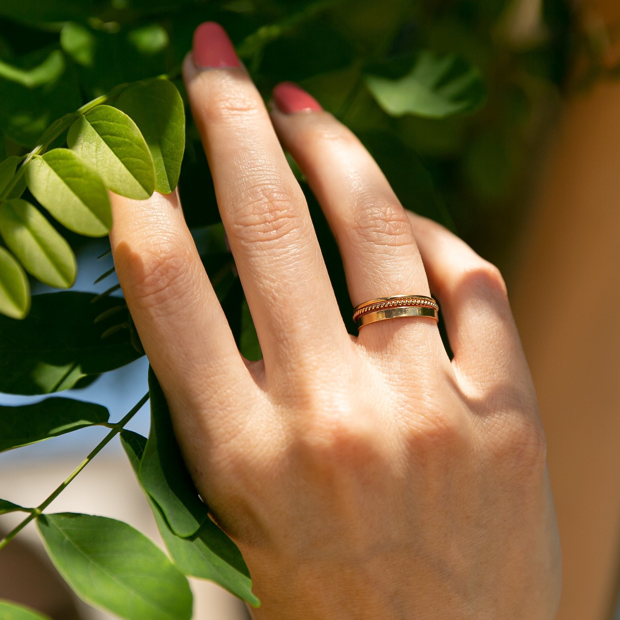 Mixed Texture Stacking Rings - Set of 3 - 14k Gold Fill