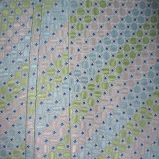 Green, Light Blue, White Necktie With Circle Texture