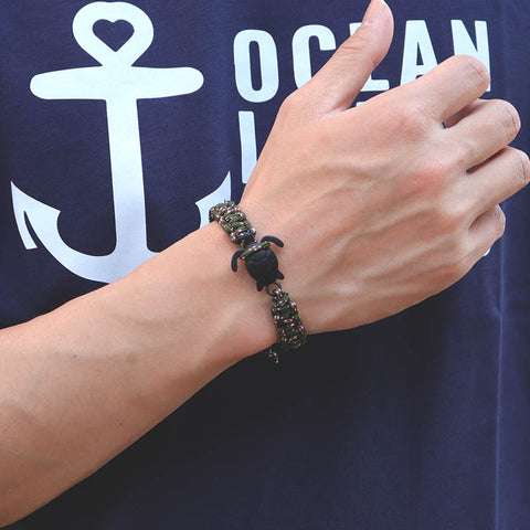 Hand Braided 2mm Paracord Sea Turtle Survival Bracelets