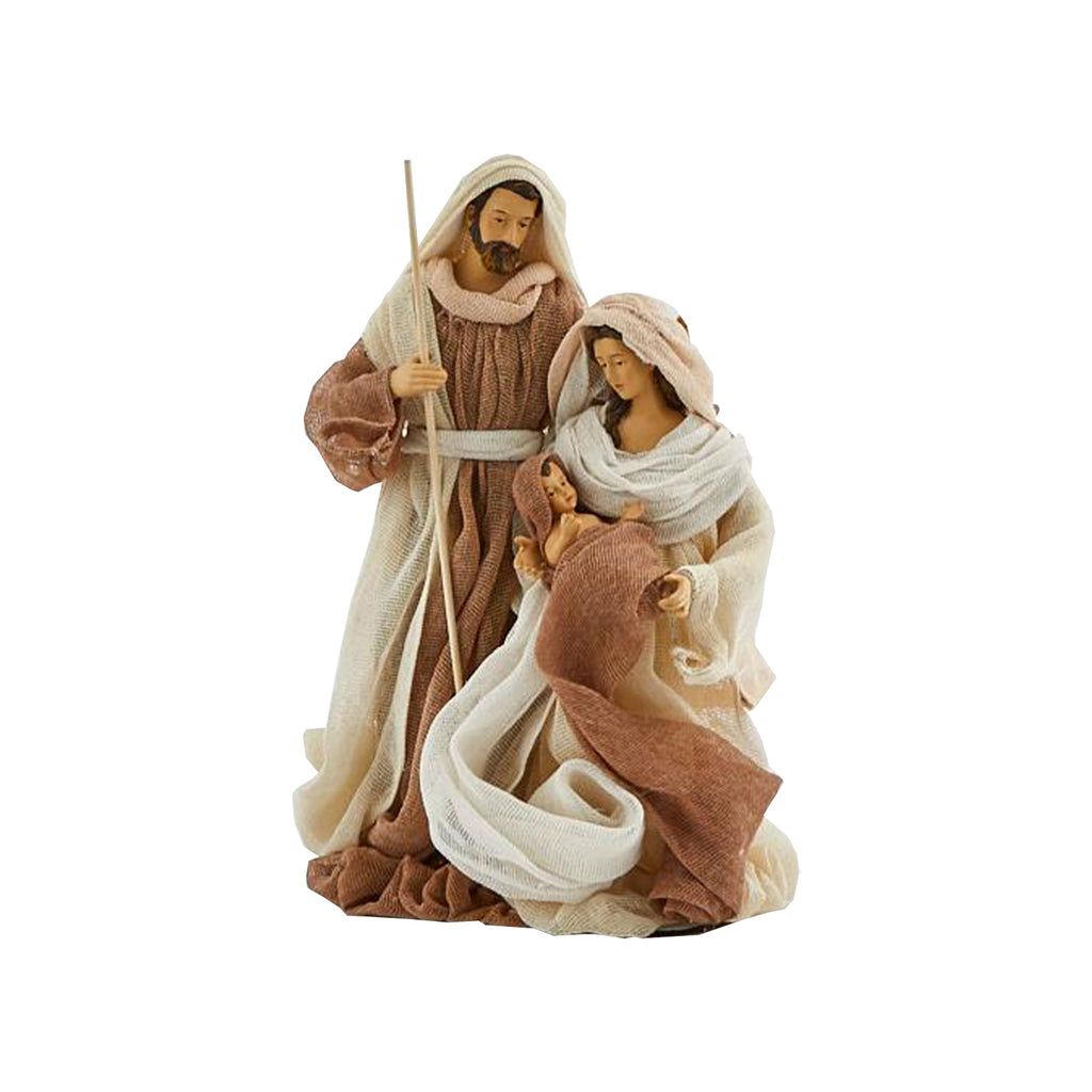 Angelo per presepe statuetta con vestiti in tessuto colore Celeste Azz –