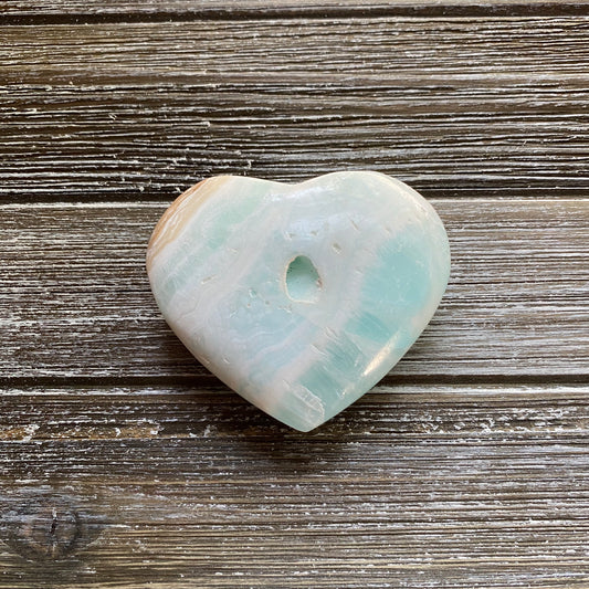 Caribbean Blue Calcite Heart