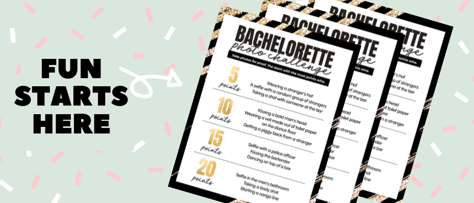 Bachelorette Scavenger Hunt Bachelorette Free printables Bachelorette Photo Challenge Bachelorette party games