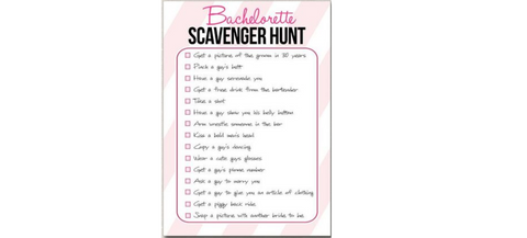 Scavenger Hunt | Bachelorette Party | Bachelorette Party Decorations | Bachelorette Party Games | Bachelorette Party Favors | Bachelorette Party Supplies | Bachelorette Party Game Ideas |