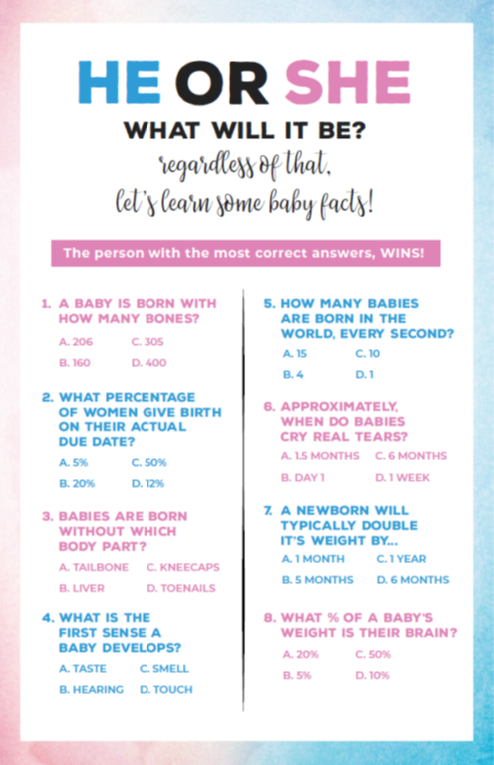 Gender Reveal Game Free Printable Pop Fizz Designs