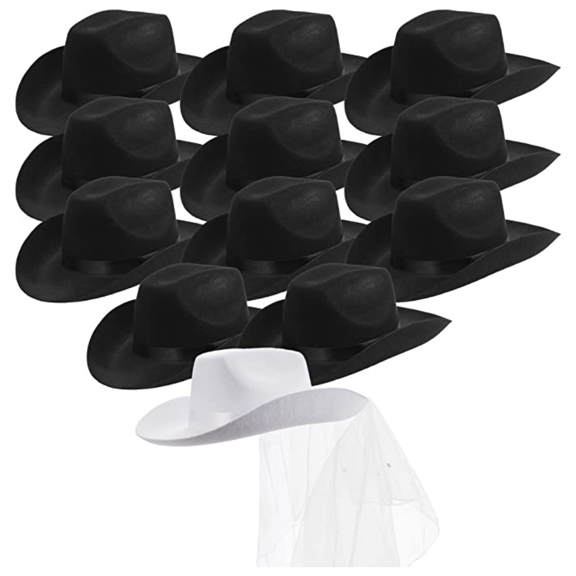 Keilin Black Cowboy Hats for Women Rhinestone Cowgirl Hat Felt Western Hat  Nashville Bachelorette Party Disco DIY Cowgirl Outfits (Black) at   Women's Clothing store