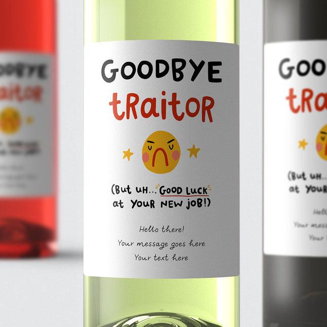 Goodbye Traitor Wine Label Funny Personalised Gift -  Portugal