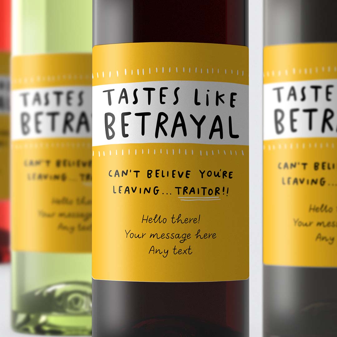 Tastes Like Betrayal | Personalised Wine Label – Arrow Gift Co