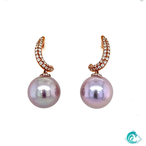 14K Rose Gold Purple Edison Pearl Earrings – Kilauea Fine jewelry