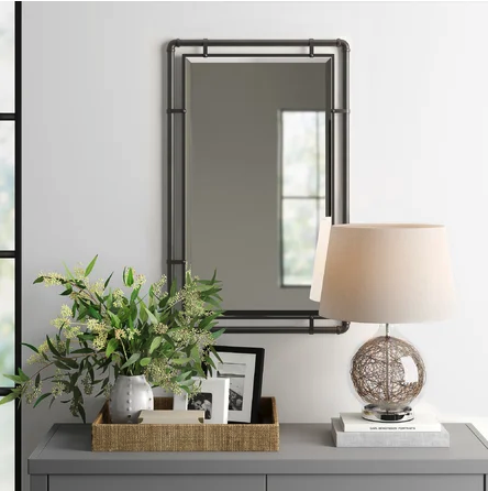 Aeden rectangle metal wall mirror by Wayfair