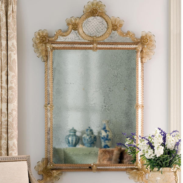 Antiqued Murano glass mirror by Inviting Home