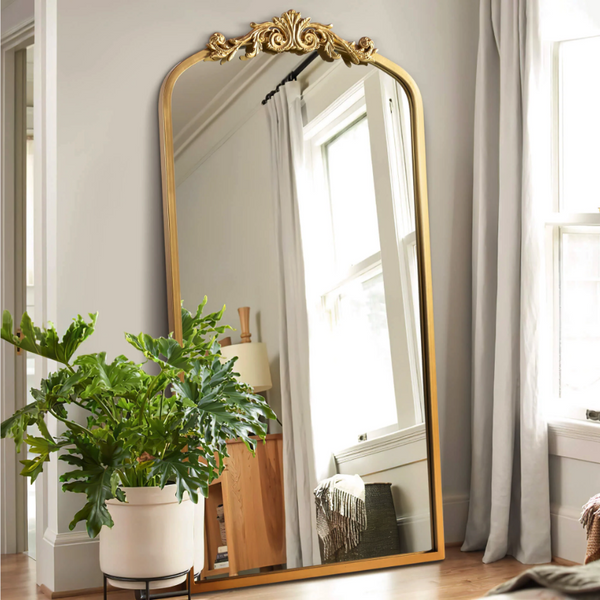 Benson-Traditional accent gold iron decor wall mirror on Neutype