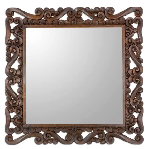 Carved decorative wall mirror