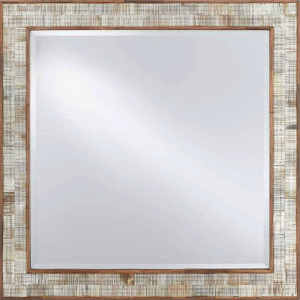 Currey and Company Hyson Natural Horn Square Wall Mirror, 26x26"
