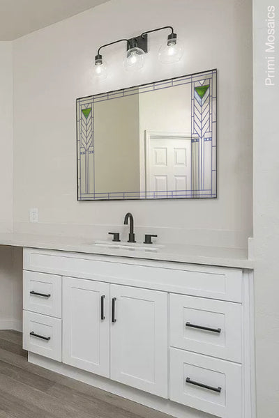 Francesco 24x36" landscape rectangular bathroom mirror above sink