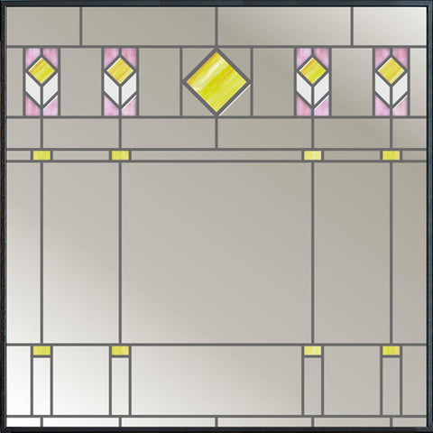 Square mosaic stained glass mirror by Primi Mosaics
