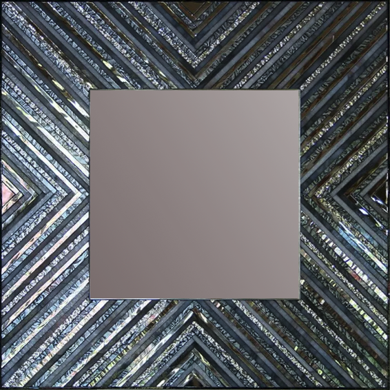 Silver Strands, Mosaic Mirrors by Pam, $575, 22-1/4” square