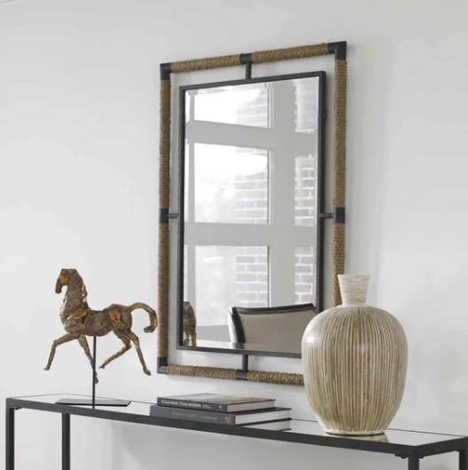 Decorative rectangular wall mirror called Wilmington Mirror by Shades of Light