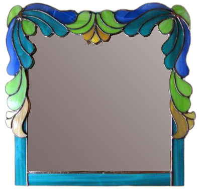 example of copper foil stained glass mirror