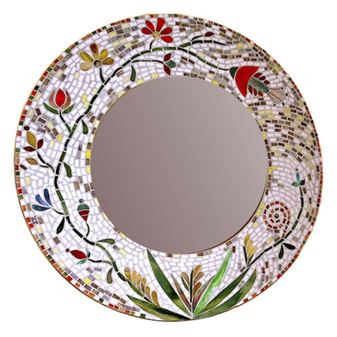 Round mosaic mirror by Pam on Etsy