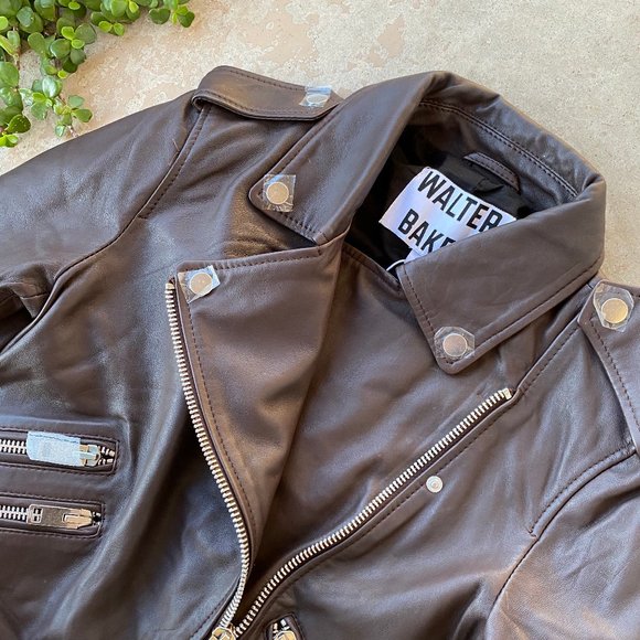Walter Baker Allison Leather Moto Jacket, Size Small