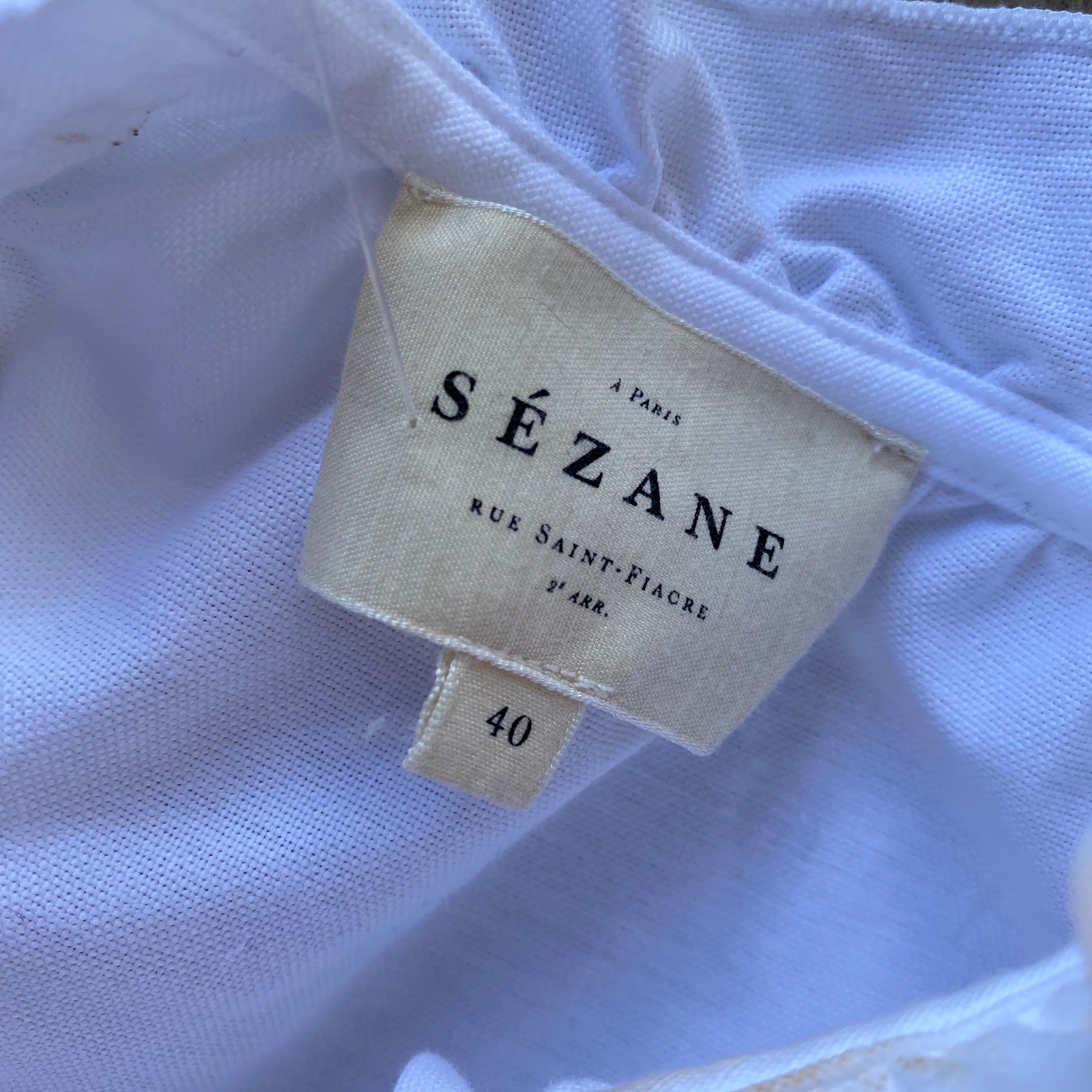 Sezane White Ruffle Collar Top, Size 40 – Voyage is a Verb