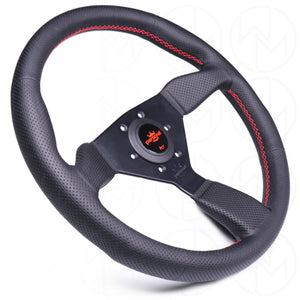 Personal Grinta Steering Wheel - 350mm Perforated Leather w/Red Stitch
