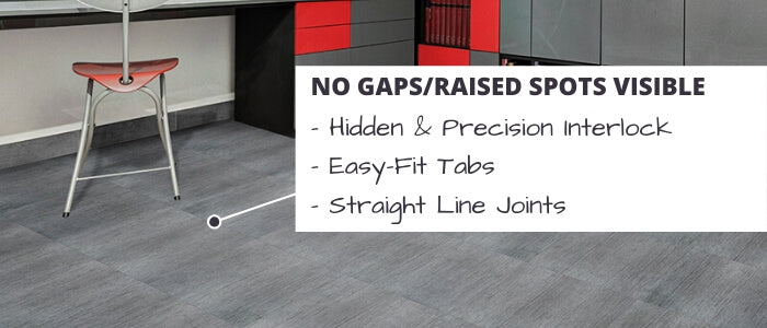 Perfection Floor Deadwood Vinyl Tiles - Hidden & Precision Interlocking Tiles for No Raised Spots