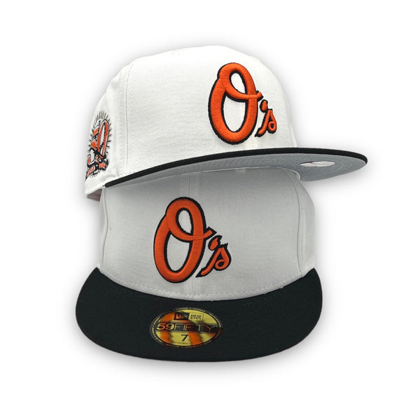 Orioles 50th Anniversary New Era 59FIFTY White Black Hat Grey UV