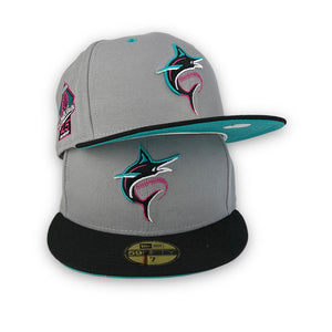 Miami Marlins 2012 IS. New Era 59FIFTY Black & Orange Hat Gray