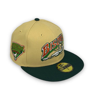 Bisons New Era 59FIFTY Dark Green & Black Corduroy Hat Vegas Gold