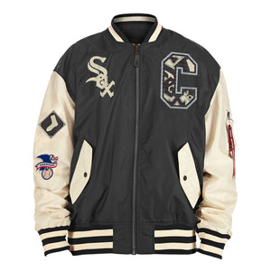 NEW ERA X ALPHA INDUSTRIES BROOKLYN DODGERS REVERSIBLE BOMBER JACKET –  SHIPPING DEPT